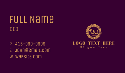 Baroque Decor Letter W Business Card Image Preview