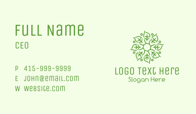 Christmas Leaf Ornament  Business Card Image Preview