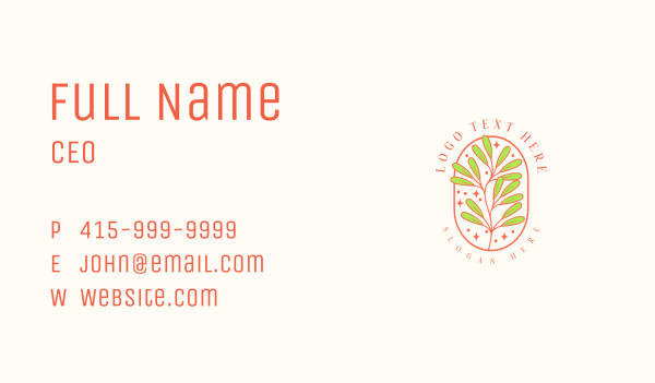 Elegant Botanical Leaf Business Card Design Image Preview