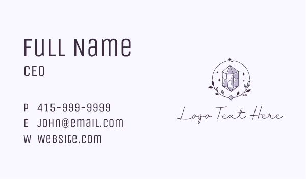 Luxe Wreath Gemstone Business Card Design Image Preview