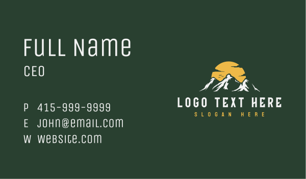 Mountain Sunset Peak Business Card Design Image Preview