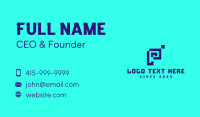 Blue Pixel Letter P Business Card Image Preview