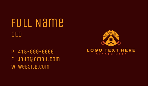 Woodwork Saw House Business Card Design Image Preview