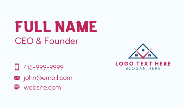 House Roofing Builder  Business Card Design