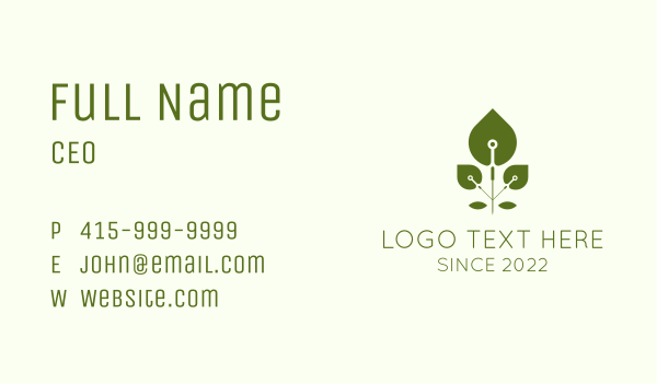 Organic Leaf Acupuncture Therapy Business Card Design Image Preview