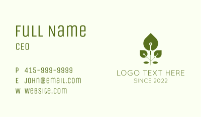 Organic Leaf Acupuncture Therapy Business Card Image Preview