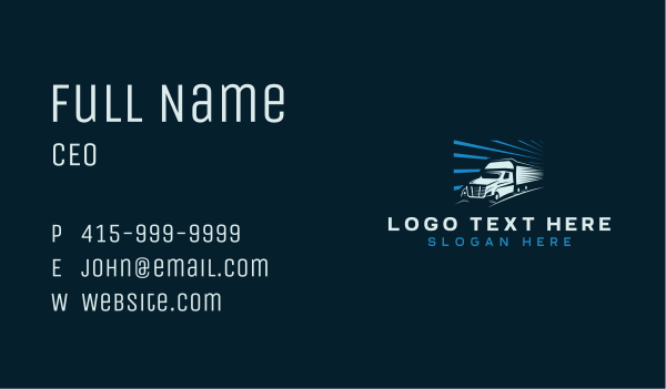 Fast Delivery Truck Business Card Design Image Preview