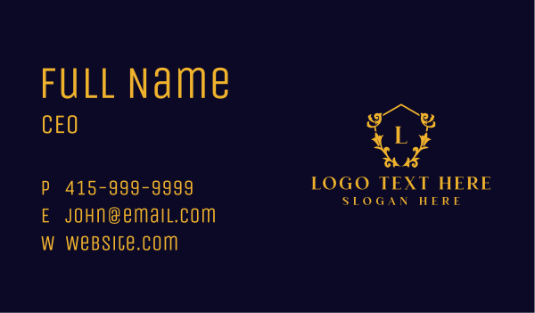 Luxury Decorative Insignia Business Card Design Image Preview