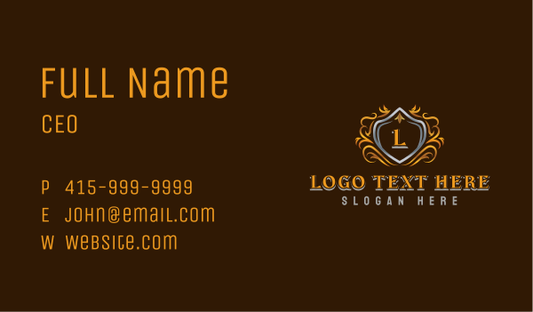 Luxury Royal Shield Business Card Design