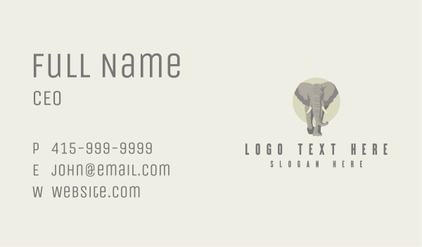 Safari Zoo Elephant Business Card Design Image Preview