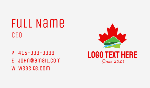 Canada Leaf Mountain  Business Card Design Image Preview