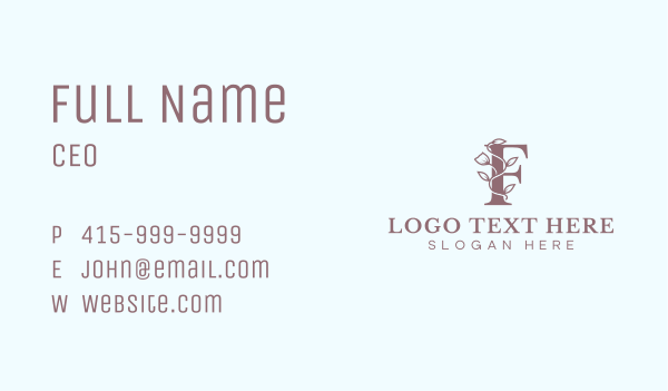 Floral Nature Garden Letter F Business Card Design Image Preview