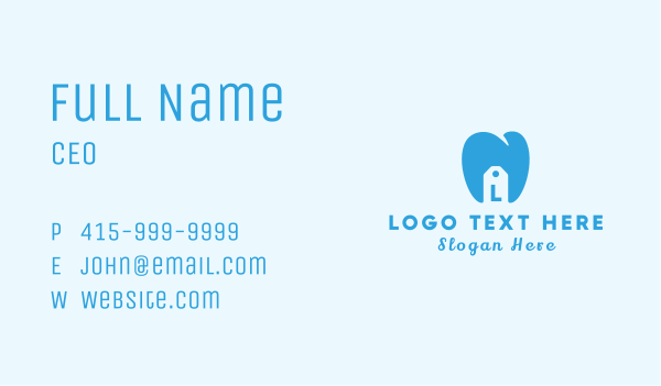 Blue Dental Tag Lettermark Business Card Design Image Preview