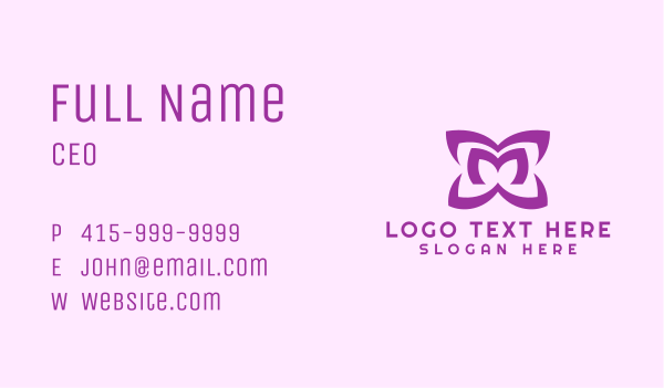 Purple Petal Letter M Business Card Design Image Preview