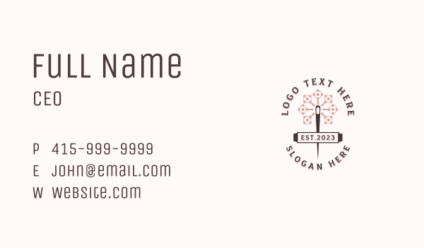 Handmade Fashion Needle Tailoring Business Card Design Image Preview