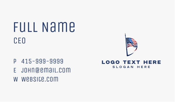 American Flag Letter D Business Card Design Image Preview