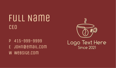 Coffee Cup Monoline Business Card Image Preview