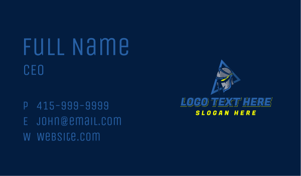 Knight Helmet Gaming Business Card Design Image Preview