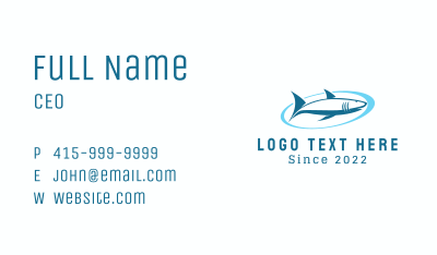Aquatic Shark Surfing  Business Card Image Preview