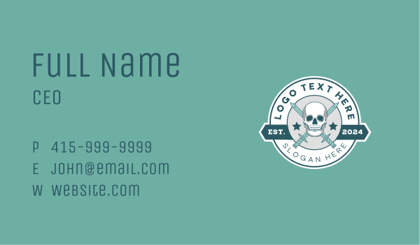 Skull Sword Weapon Business Card Design Image Preview