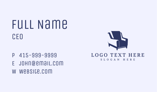 Retro Armchair Sofa Business Card Design Image Preview