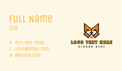 Geometric Fox Mascot  Business Card Image Preview