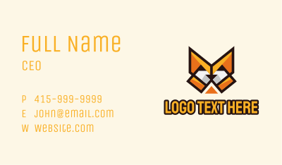 Geometric Fox Mascot  Business Card