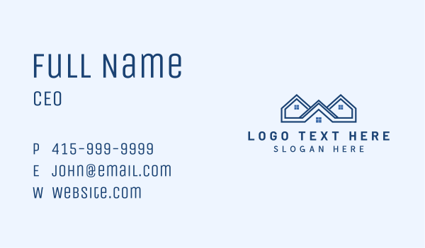 Blue Home Roofing Business Card Design Image Preview