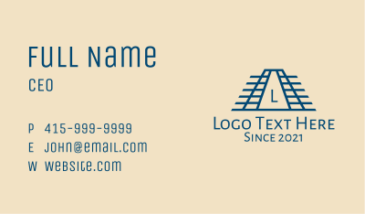 Mayan Temple Letter Business Card Image Preview
