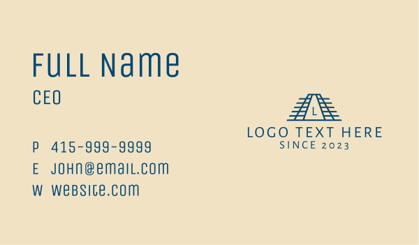 Mayan Temple Letter Business Card Design Image Preview