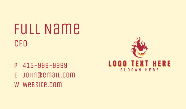 Fire Grill Chicken Business Card Design Image Preview