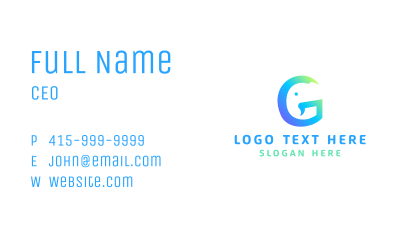 Gradient G Elephant Business Card Image Preview