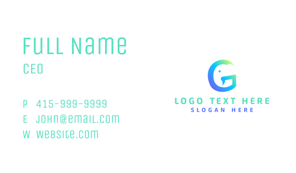 Gradient G Elephant Business Card Design Image Preview