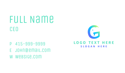 Gradient G Elephant Business Card Image Preview