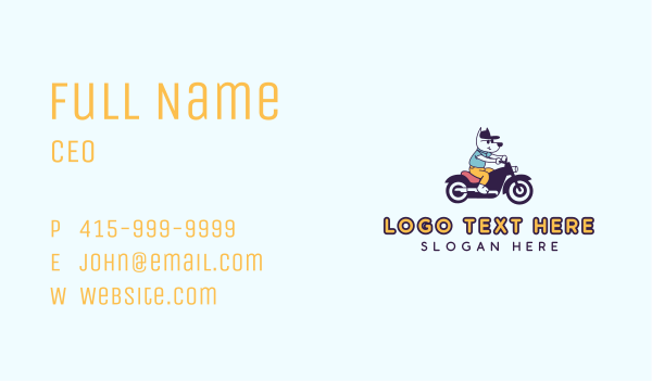 Dog Motorcycle Rider Business Card Design Image Preview