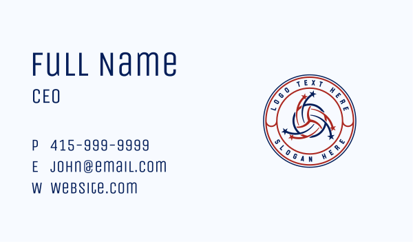 Volleyball Sports League Business Card Design Image Preview