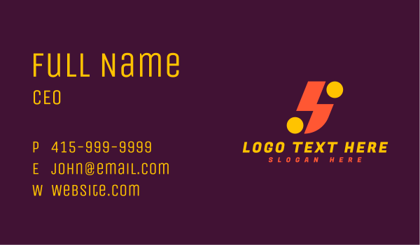 Modern Thunderbolt Letter S Business Card Design Image Preview