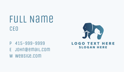 Elephant Wildlife Animal Business Card