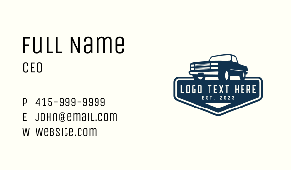 Pickup Car Mechanic Business Card Design Image Preview