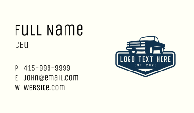 Pickup Car Mechanic Business Card Image Preview