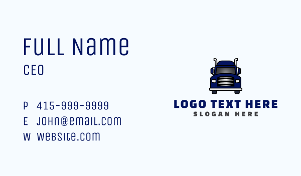 Blue Transportation Truck Business Card Design Image Preview