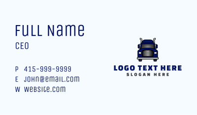 Blue Transportation Truck Business Card Image Preview