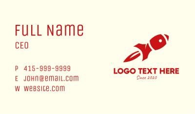Red Football Rocket Business Card
