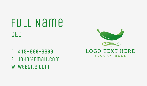 Natural Leaf Ripple Business Card Design Image Preview