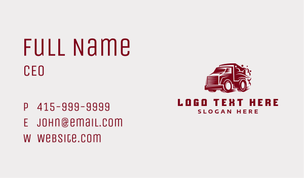 Freight Truck Smoke Business Card Design Image Preview