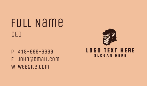 Wild Gorilla Head Business Card Design Image Preview