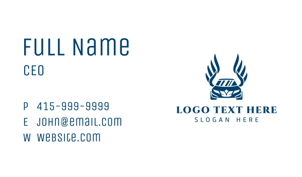 Blue Vehicle Wings Business Card Design Image Preview