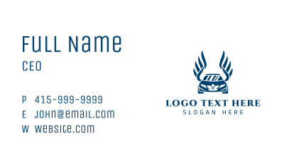 Blue Vehicle Wings Business Card Image Preview