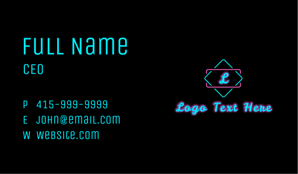 Summer Glowing Letter Business Card Design Image Preview