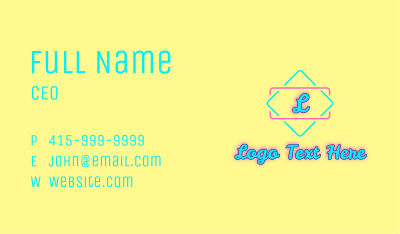 Summer Glowing Letter Business Card